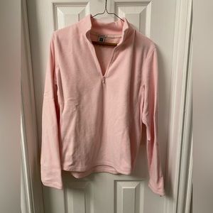 Thin, 3/4 zip fleece.